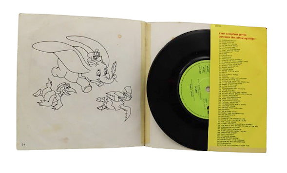 1977 Walt Disney's Story Of Dumbo Read Along Record And Book