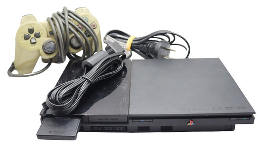 Playstation 2 Slim console with one controller and memory card