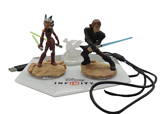Xbox 360 Disney Infinity portable base + Ashoka & Anakin with Star Wars crystal