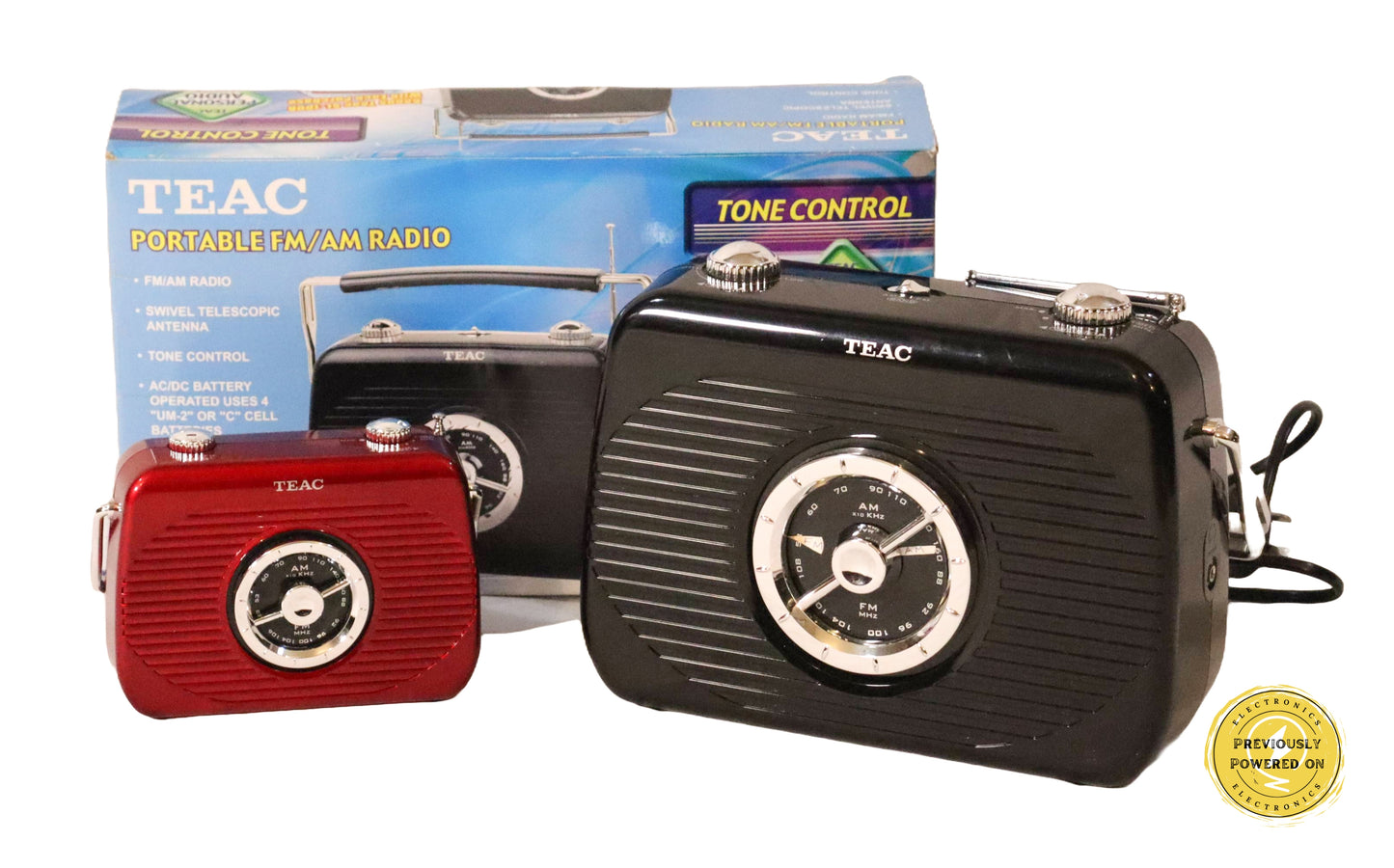 Teac Portable FM/AM Radio SL-200B With Bonus Teac SL-100R