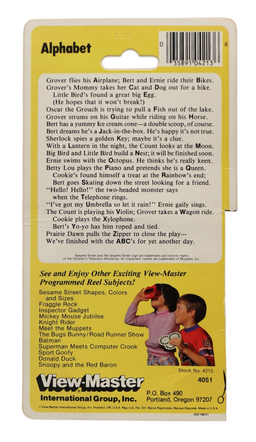 1982 Tyco View-Master 3-D Reels Sesame Street Alphabet