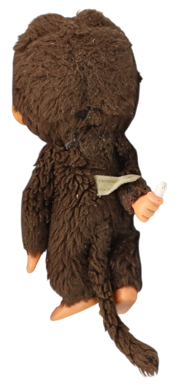 1974 Sekiguchi Monchhichi Plush Monkey Doll Blue Eyes Pacifier Japan