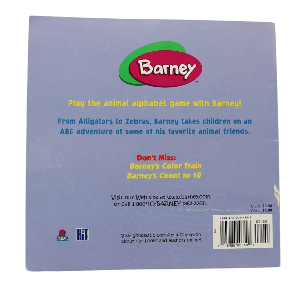 1999 Barney's ABC Animals! Book