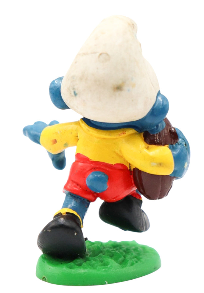 1980 Schleich Smurfs Rugby Smurf Figure