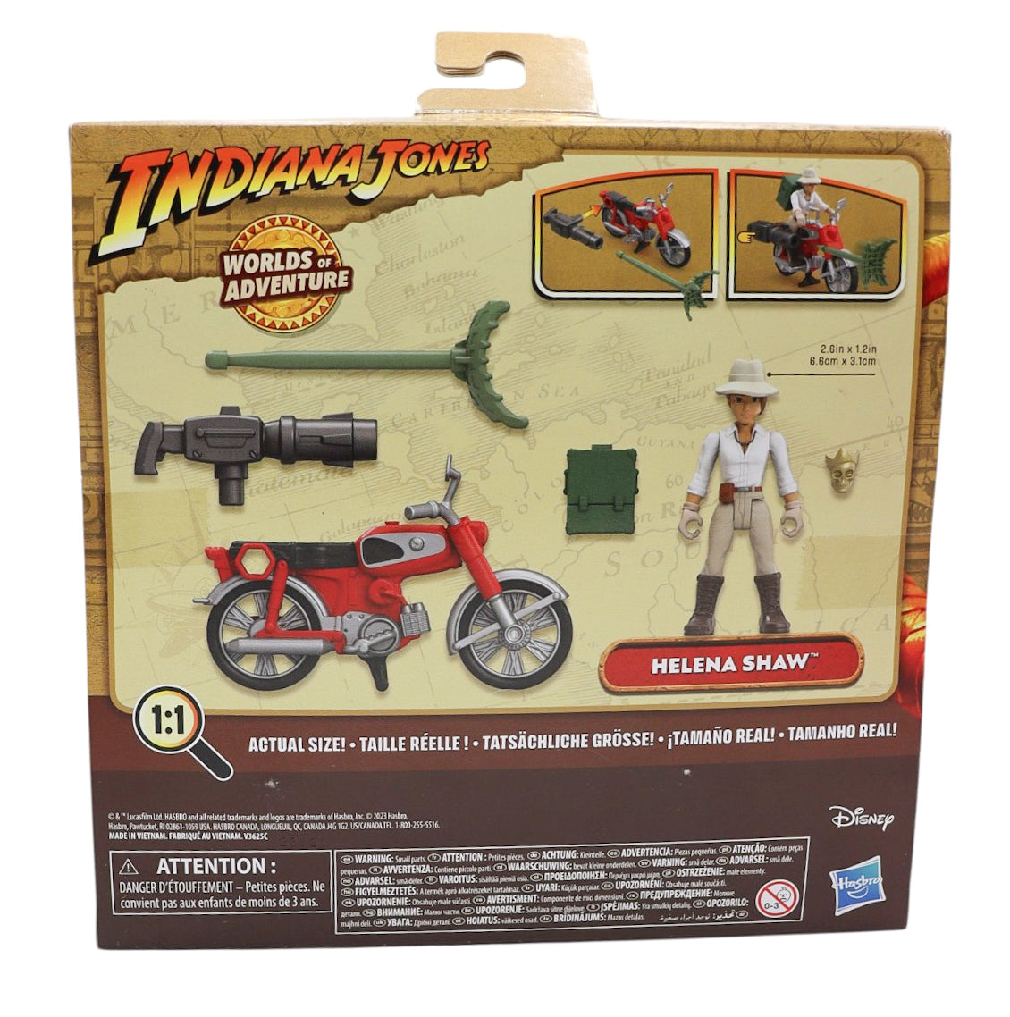 2023 Hasbro Indiana Jones Worlds of Adventure Helena Shaw with Motorcycle Action Figure Set F6040