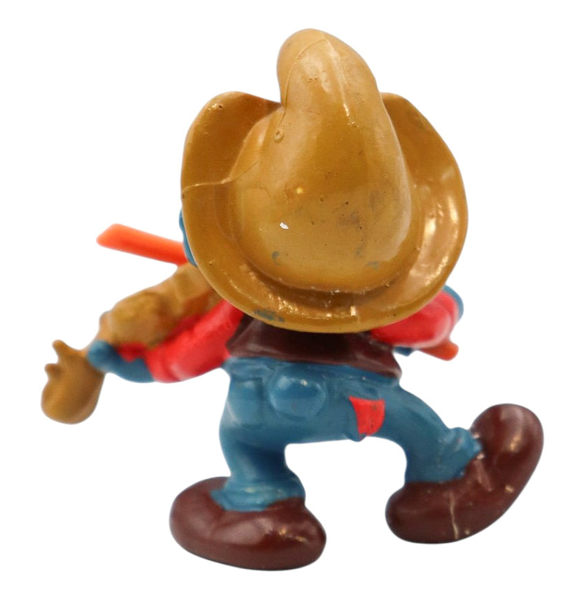 1983 Schleich Cowboy Fiddler Smurf Figurine