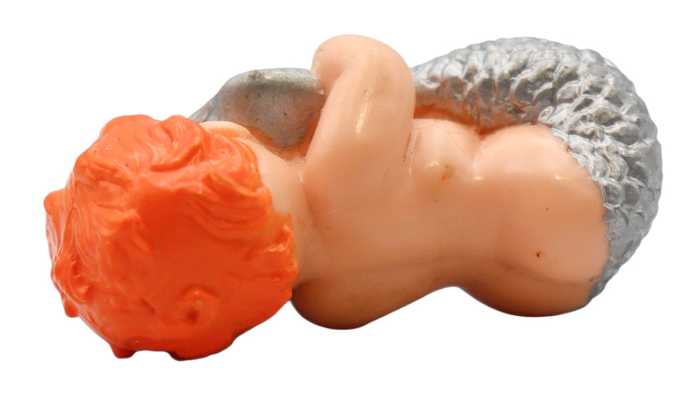 1992 Vintage Galoob Magic Diaper Babies Merbabies Orange Hair Silver Tail Mermaid Figurine
