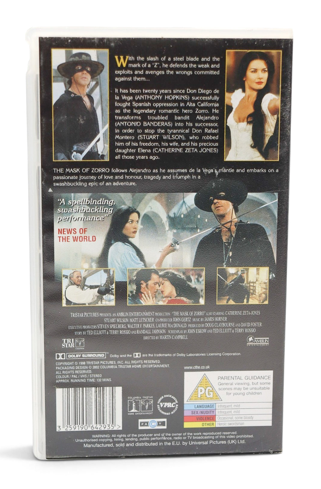 1998, The Mask of Zorro VHS