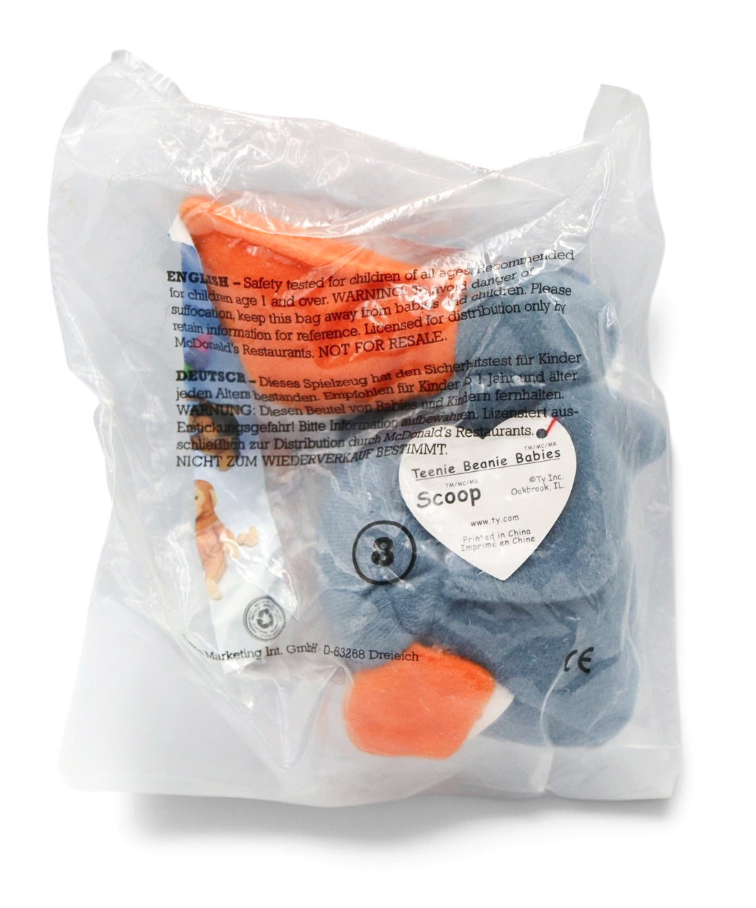 1998 Vintage Ty McDonald's Happy Meal Teenie Beanie Babies #8 Scoop the Pelican Sealed New