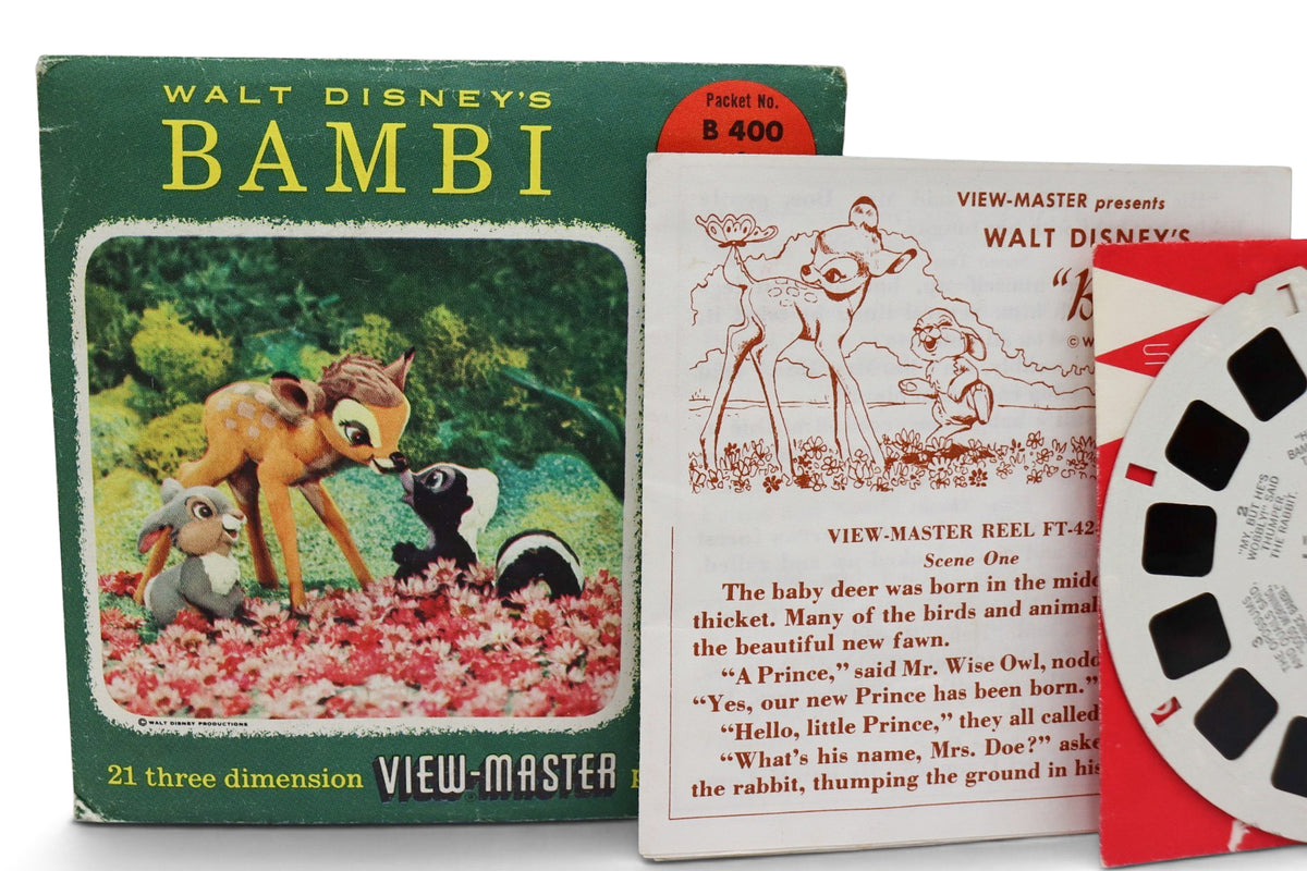 1956 Vintage View-Master Walt Disney's Bambi 3-Reel Packet Set B400 FT-42