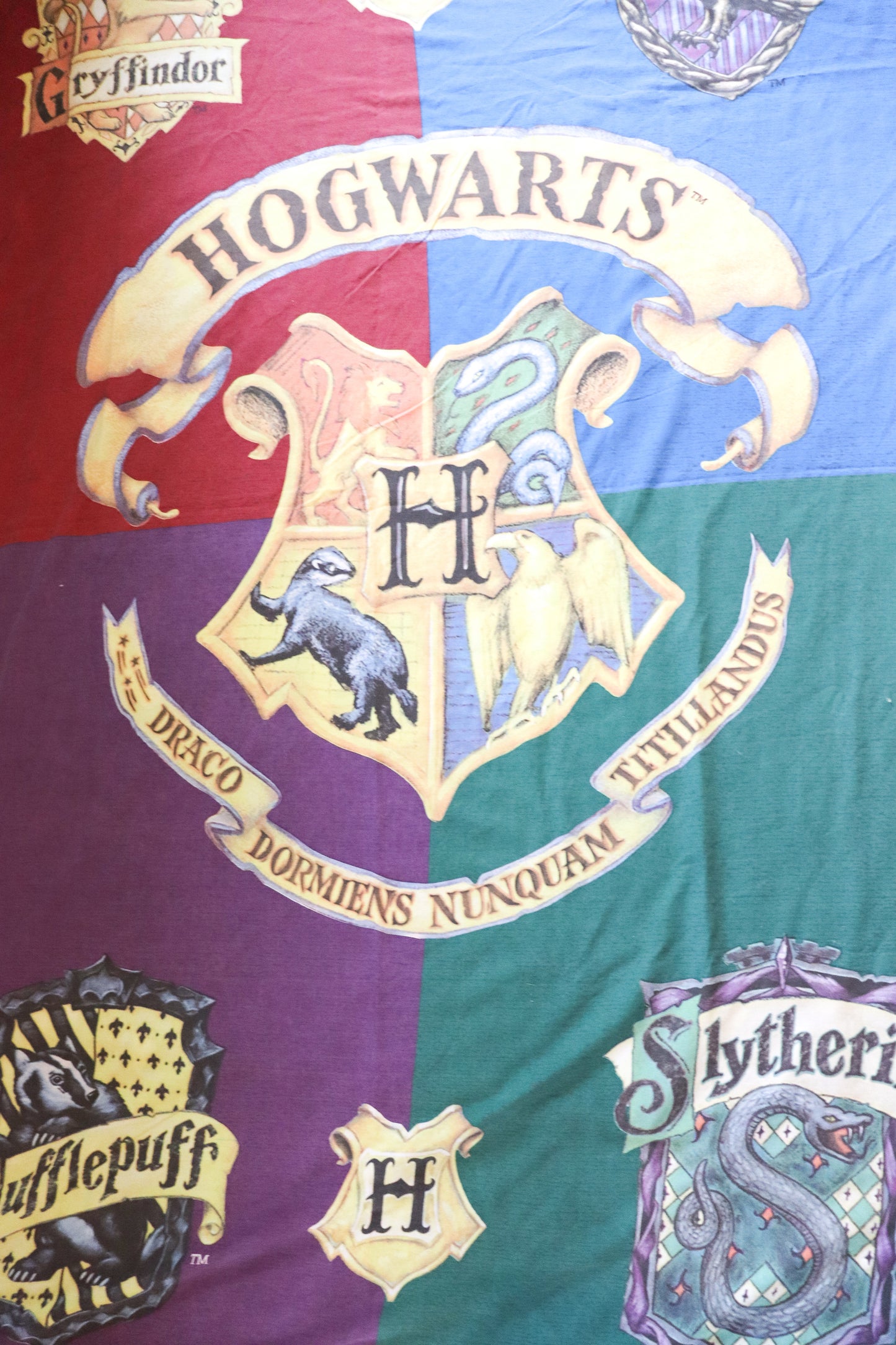 Vintage Harry Potter Hogwarts Houses single duvet cover