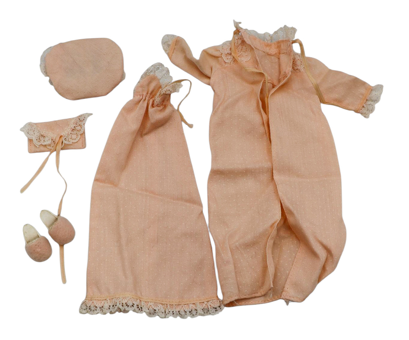 1984 Pedigree Sindy Nightcap Peach Dressing Gown And Robe Outfit