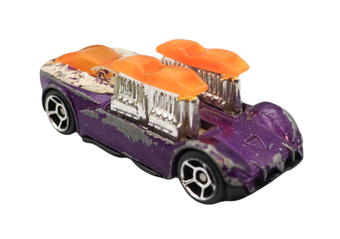 2006 McDonald's Hot Wheels What-4-2 Purple Race Car Vehicle with Pop-Up Engine