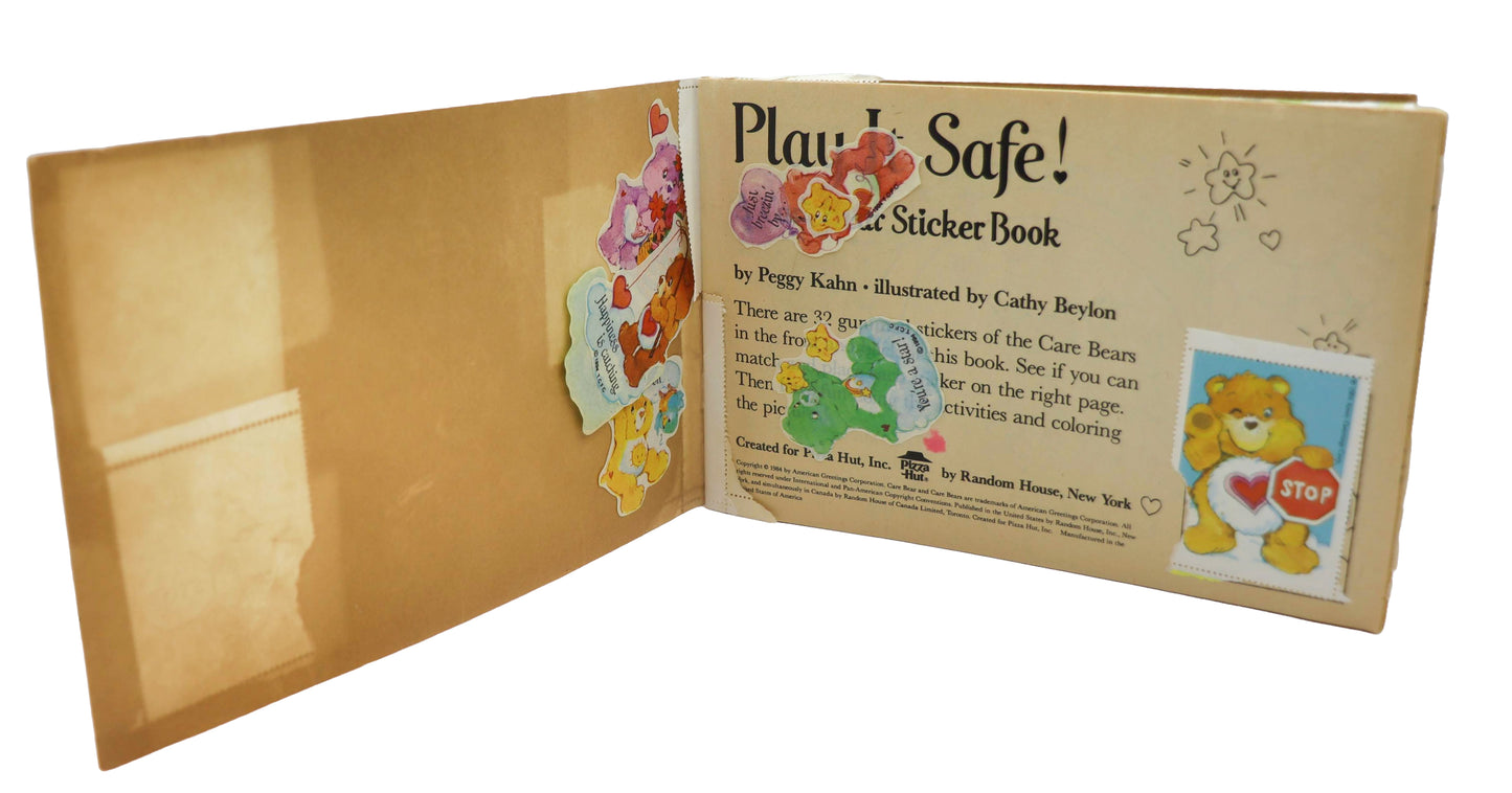 1984 Pizza Hutt Play It Safe A Care Bear Sticker Book