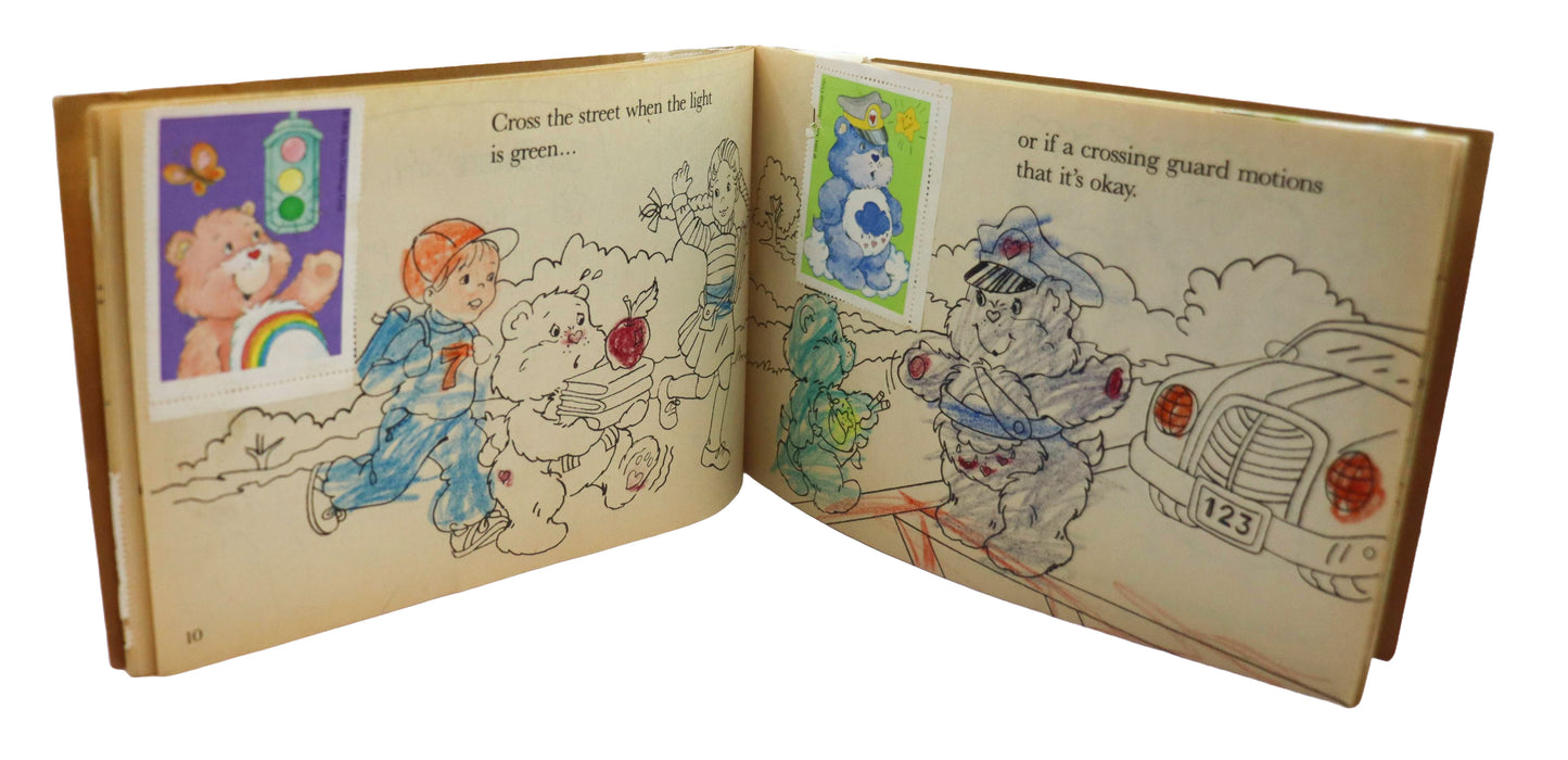 1984 Pizza Hutt Play It Safe A Care Bear Sticker Book