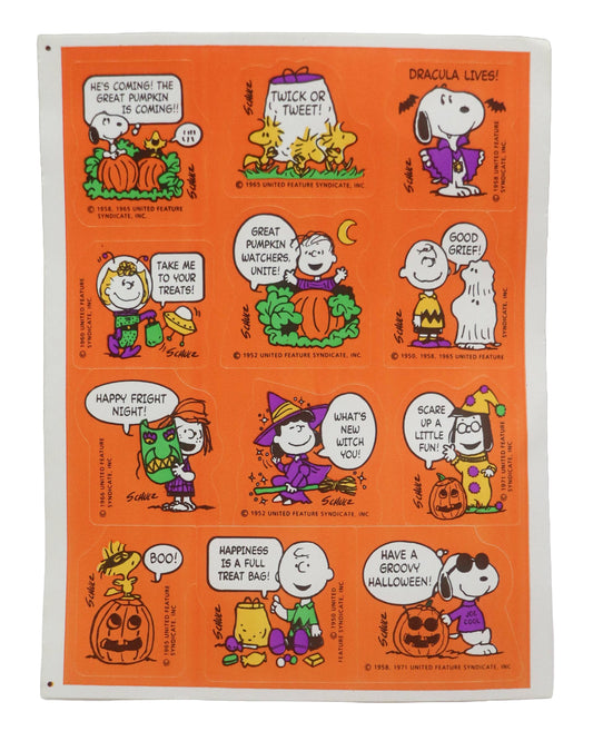 1980s Charlie Brown And Snoopy Halloween Stickers