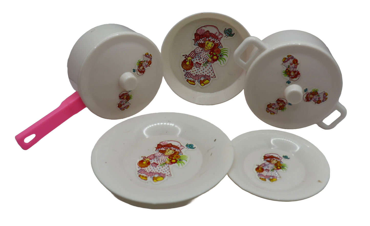 Vintage Holly Hobbie plastic play dinnerware