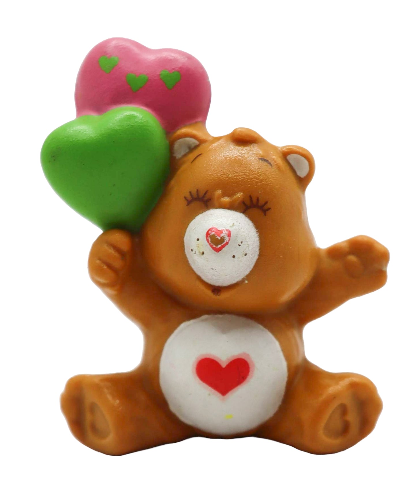 1980s Care Bears Tender Heart Bear with heart balloons Mini figure