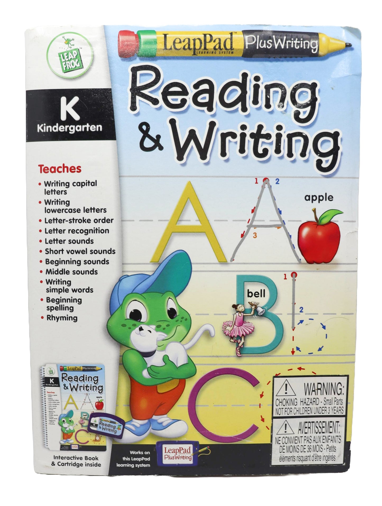 Leap Frog Leap Pad Plus Writing Reading & Writing K Kindergarten interactive Book and Cartridge
