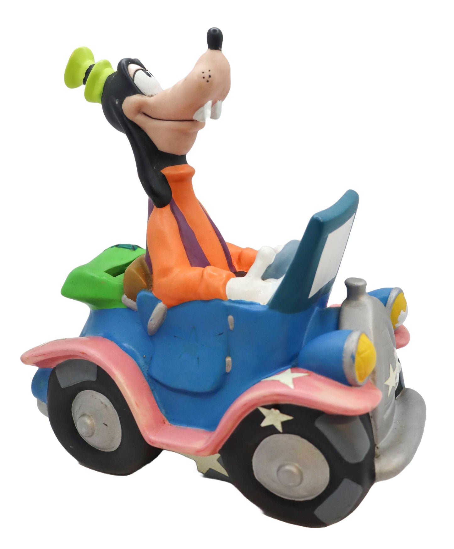 1990s Disney Goofy Driving Blue Jalopy Coin Bank
