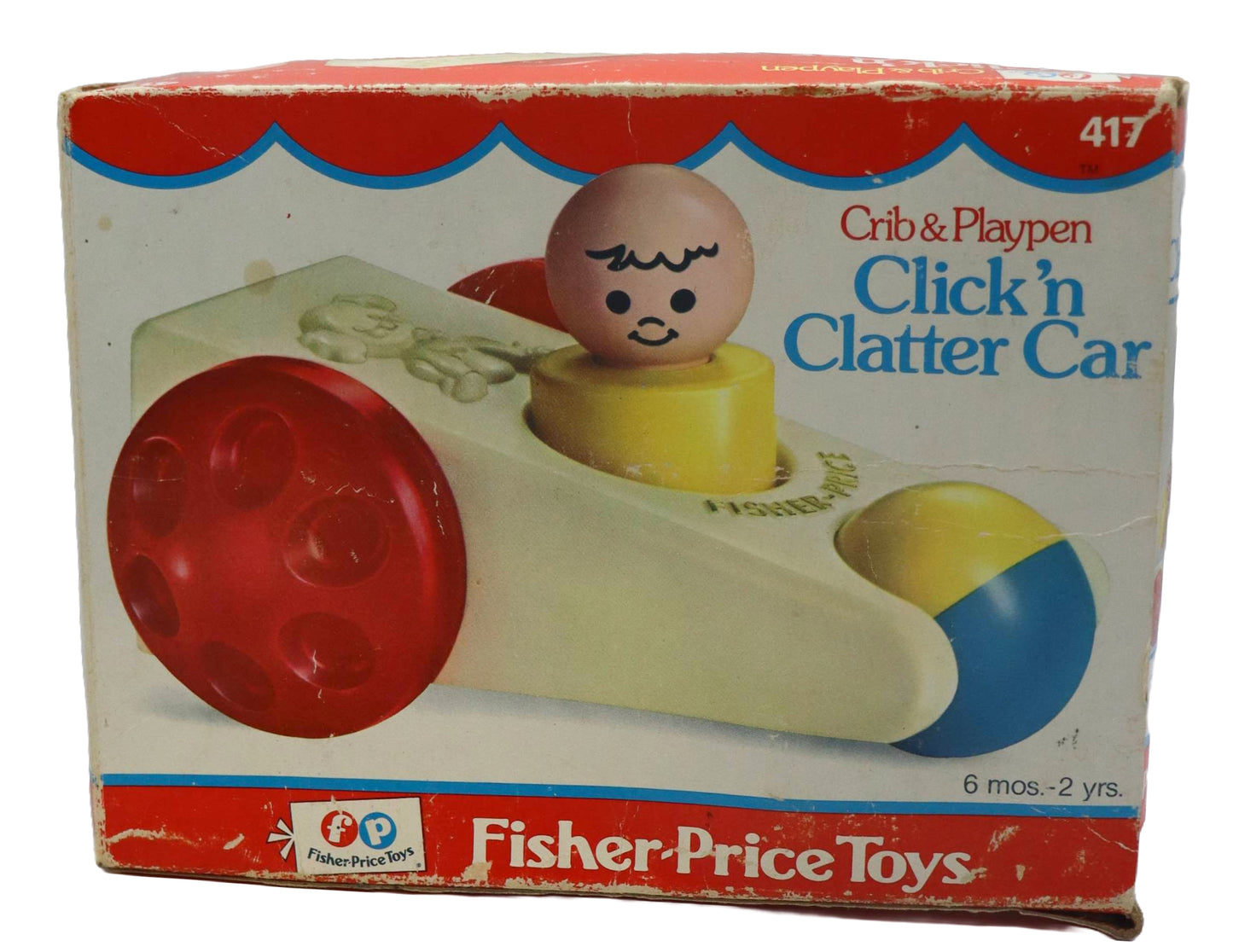 1975 Fisher Price Toys Crib & Playpen Click 'n Clatter Car