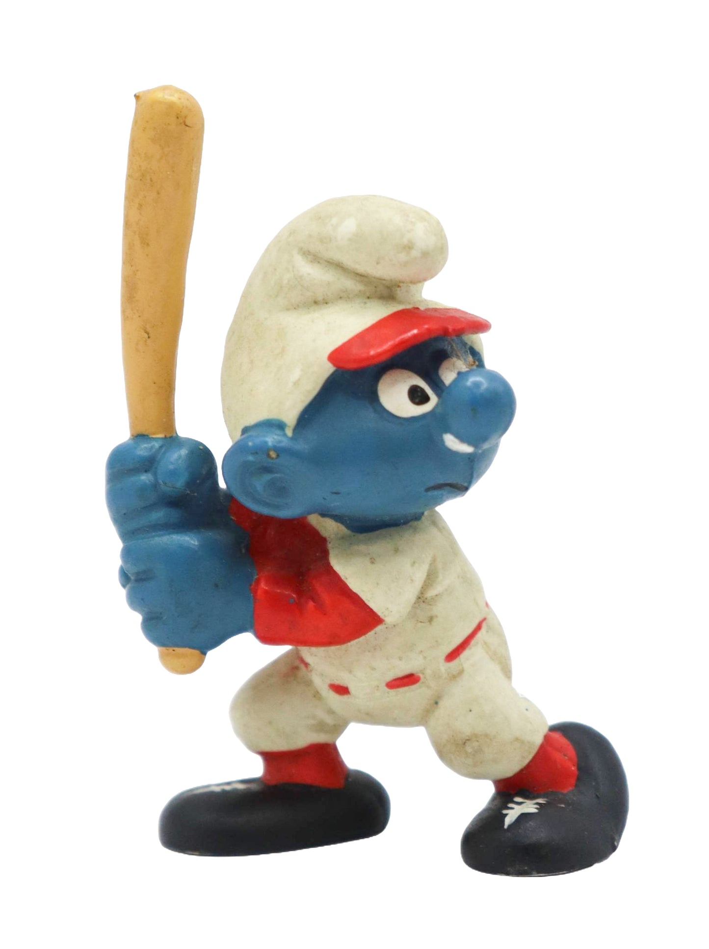 1981 Schleich Smurfs Baseball Batter Smurf Figure