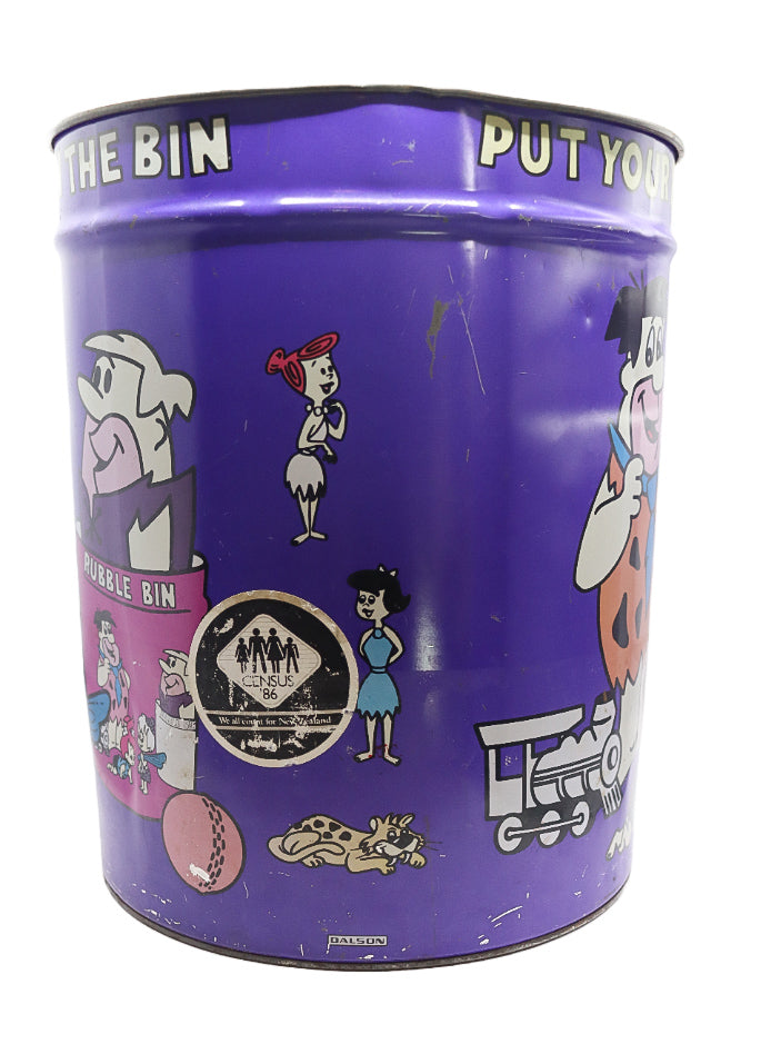 Vintage 1960s? Flintstones "put your rubble in the bin" rubbish can