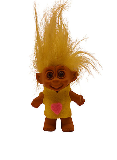 Unknown yellow Trolls in Handmade felt outfit