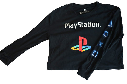 Sony Playstation cropped ladies Tee Size M