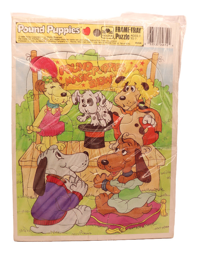 1986 Golden Pound Puppies frame tray puzzle