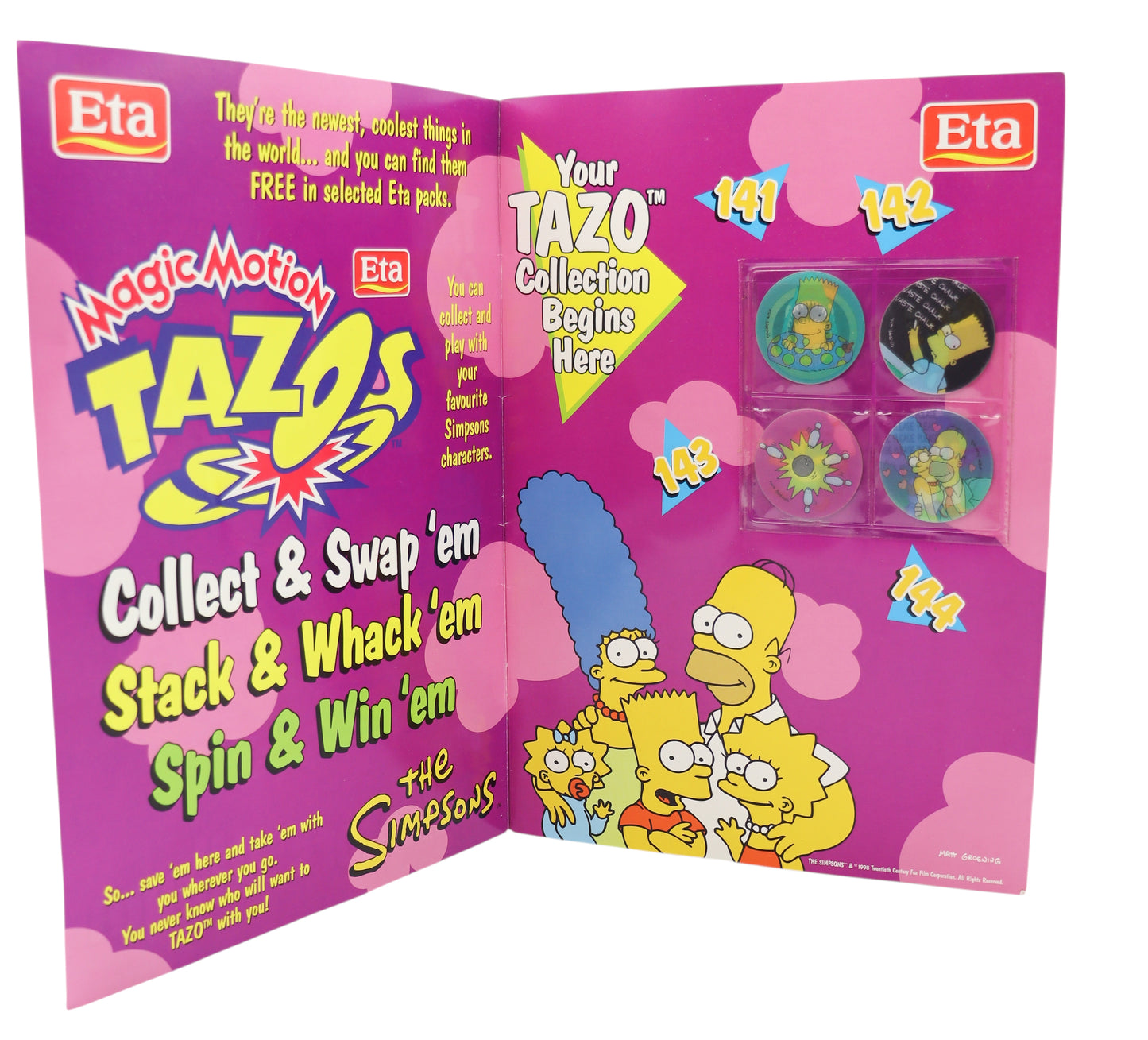 Eta The Simpsons Magic Motion Tazos Official Collector Album