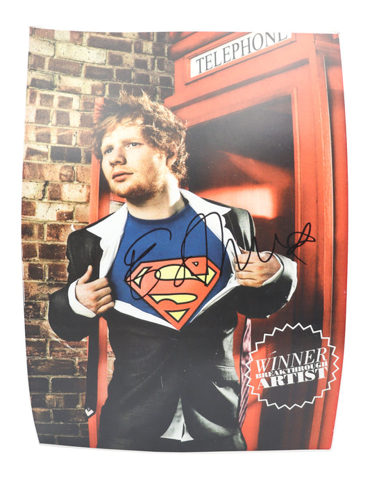 Printed Photograph Of Ed Sheeran Signed By Ed Sheeran