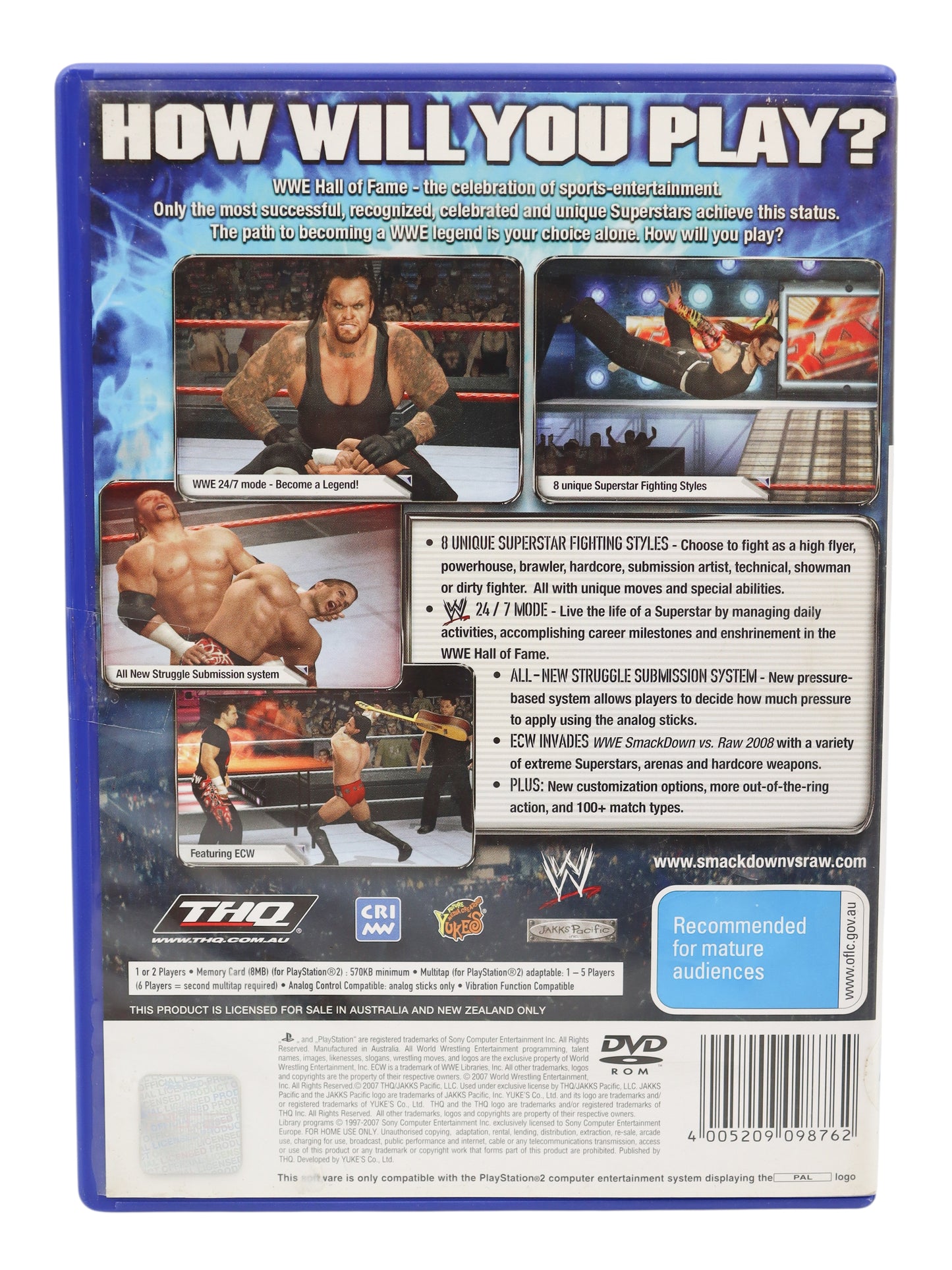 Playstation 2 Smack Down VS Raw 2008