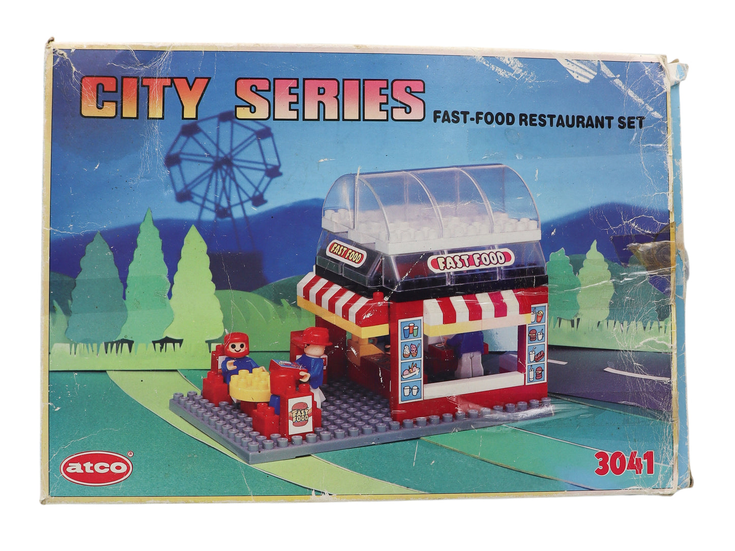 1988 Atco City Series Fast-Food Restaurant Set Construction Building Blocks 3041