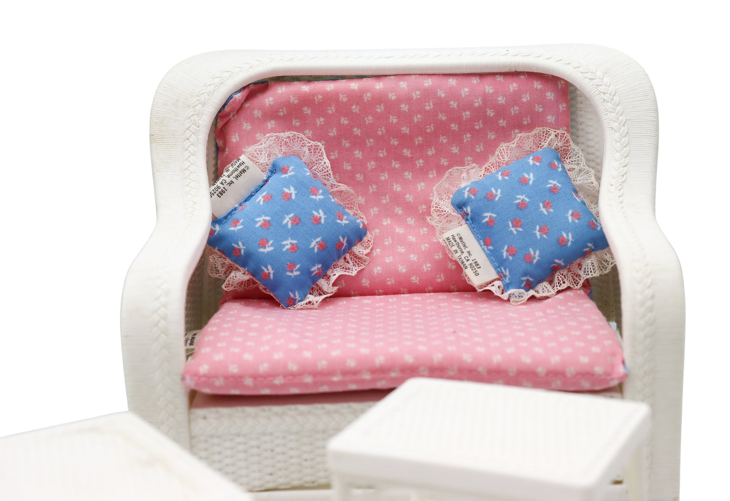 1983 Mattel Barbie Dream Furniture Faux Wicker Living Room Set #7404