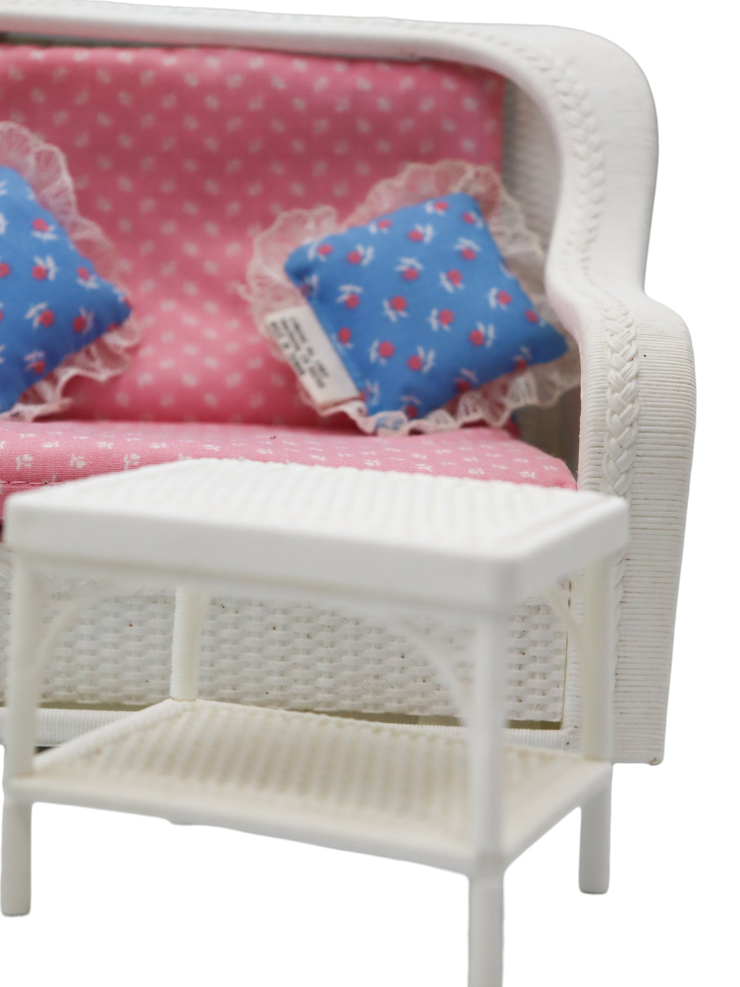 1983 Mattel Barbie Dream Furniture Faux Wicker Living Room Set #7404