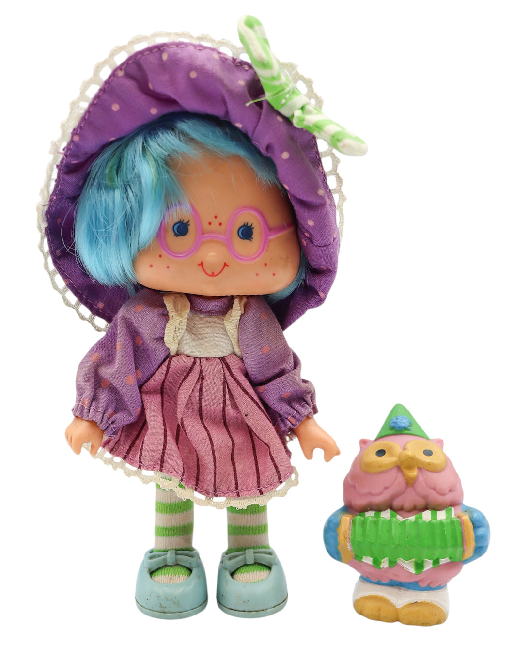1984 Kenner Strawberry Shortcake Plum Pudding With Elderberry Owl Party Pleaser Doll