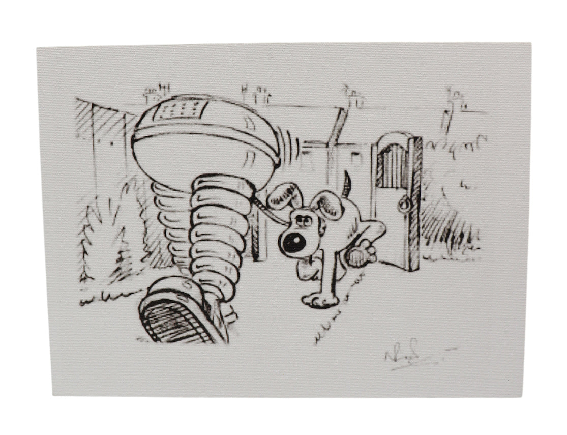 Set Of Prints Featuring Original Concept Sketches Of Wallace And Gromit