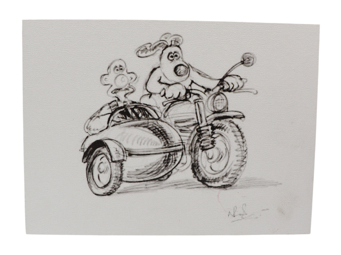 Set Of Prints Featuring Original Concept Sketches Of Wallace And Gromit