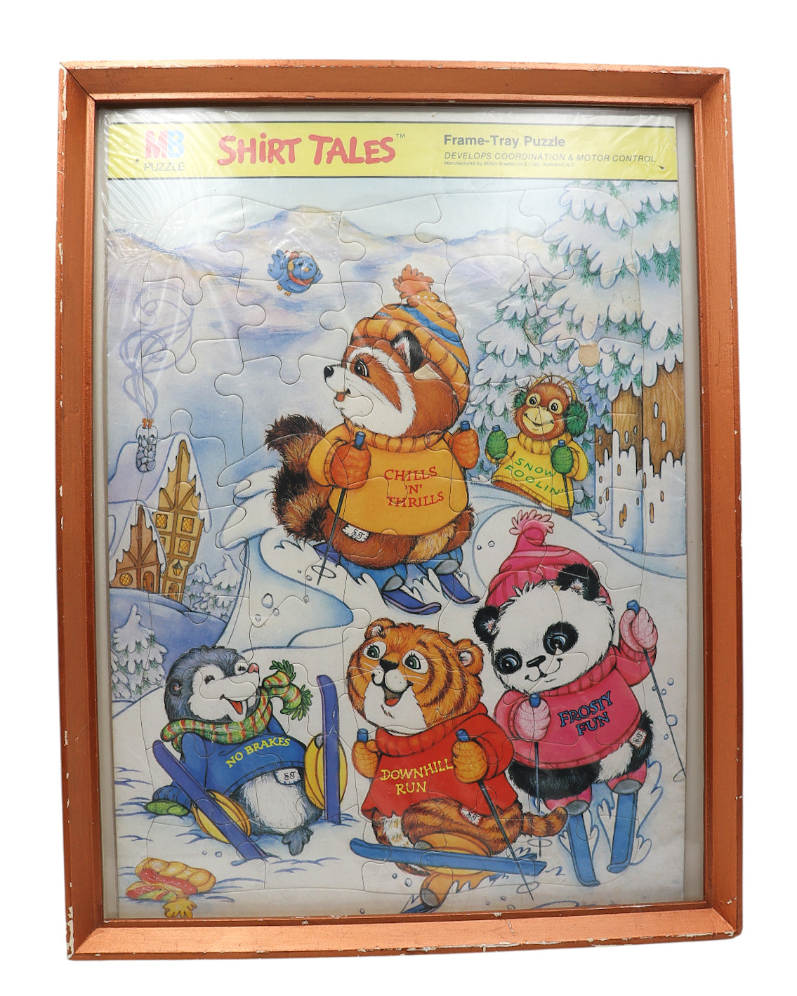 1982 Milton Bradley "Shirt Tales" framed puzzle