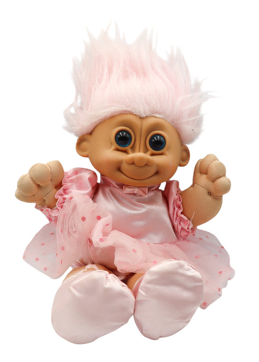 1990s Russ Berrie Trolls soft body 12" Ballerina Troll