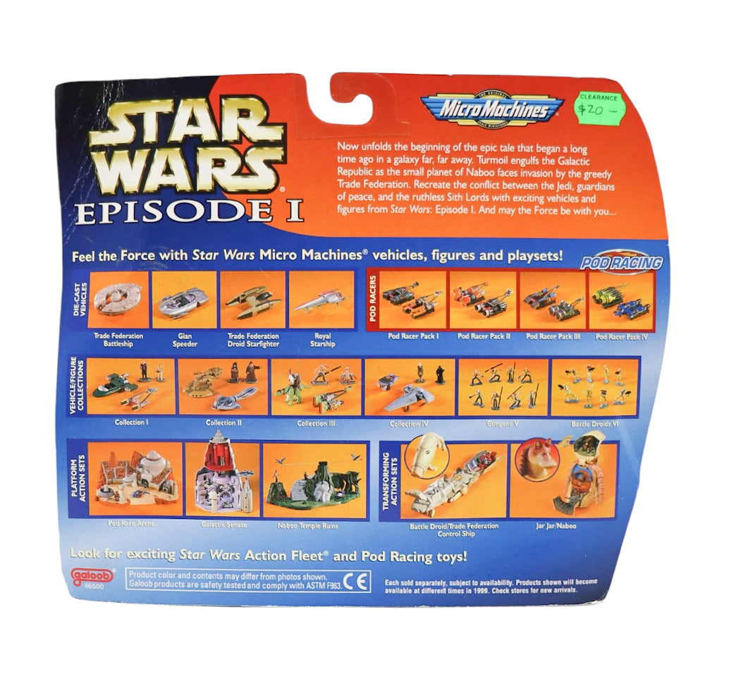1999 Galoob Star Wars Episode I Micro Machines Collection IV Figure And Vehicle Set