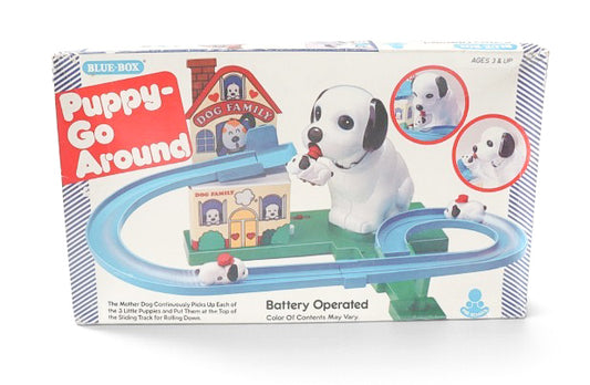 1970s Blue Box Puppy go round