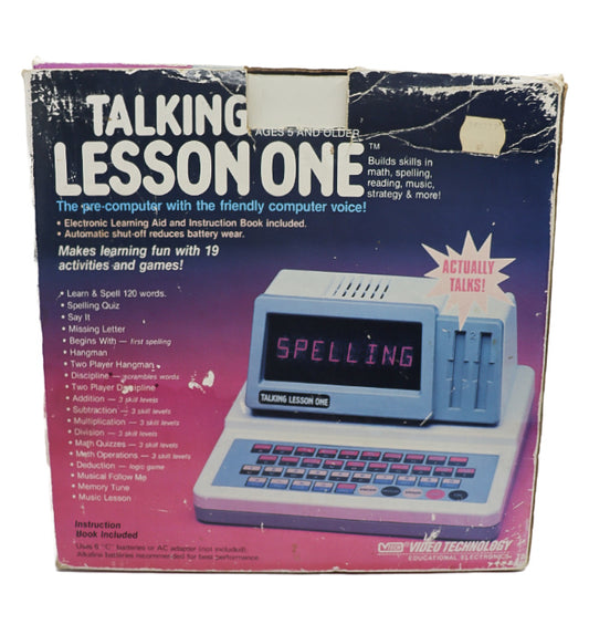 1988 VTech Talking Lesson One with original box