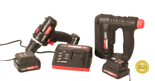 Ozito Home 12v Drill & Stapler Set