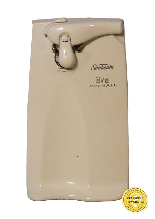 Sunbeam electric can opener (yellowed)
