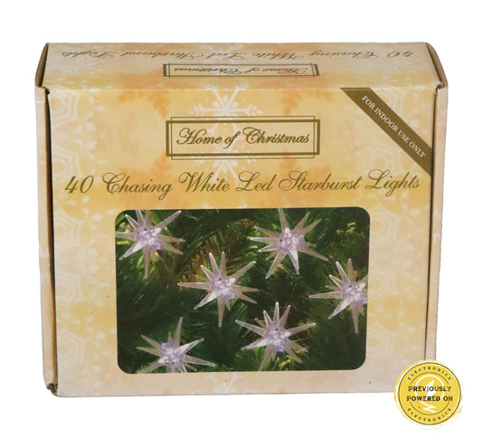 Home of Christmas (Farmers) 40 chasing white Led Stardust lights RRP $30