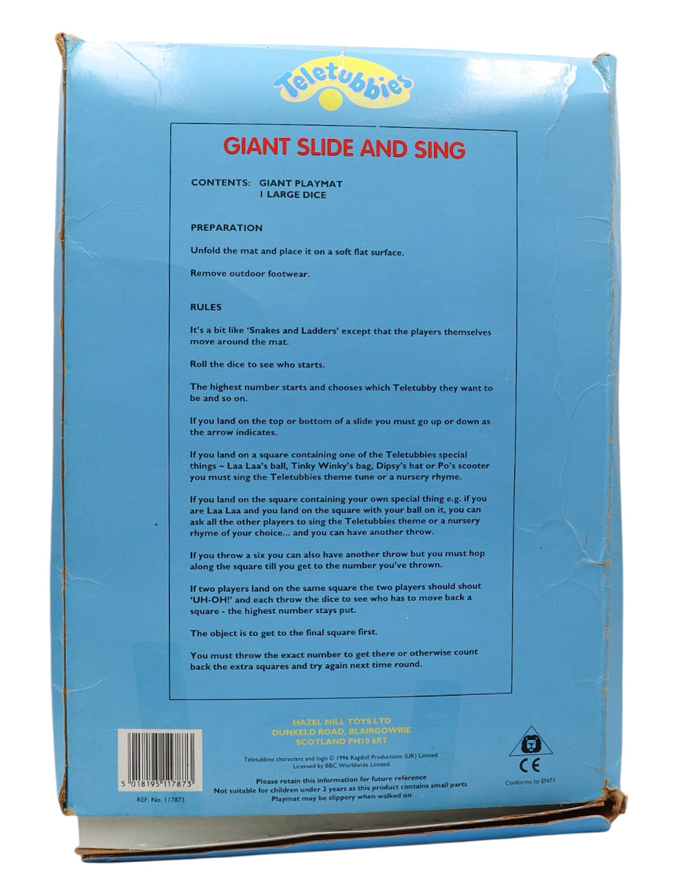 1996 Teletubbies Giant Slide And Sing Floor Game