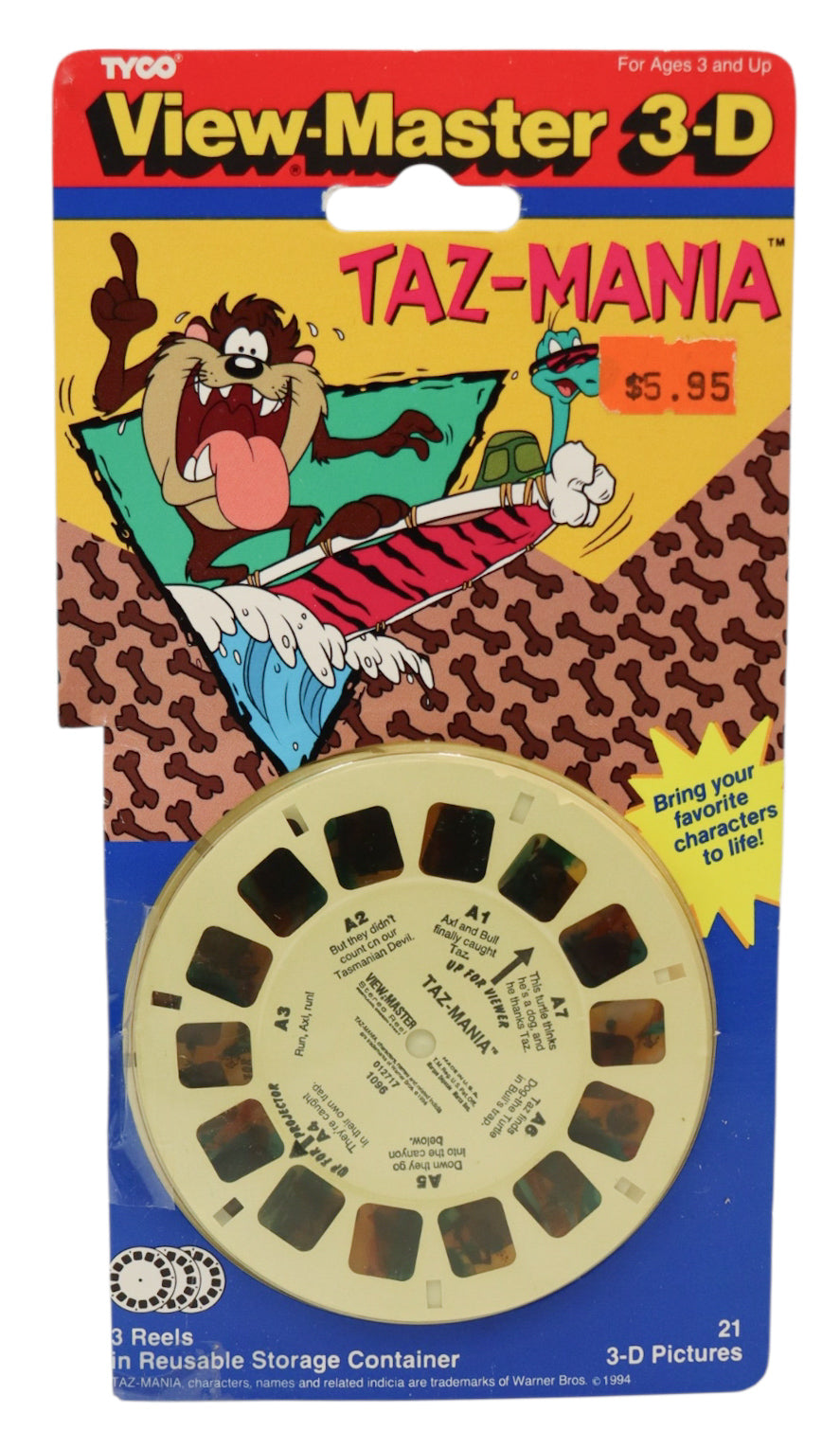 1994 Tyco View-Master 3-D Reels Tazmania