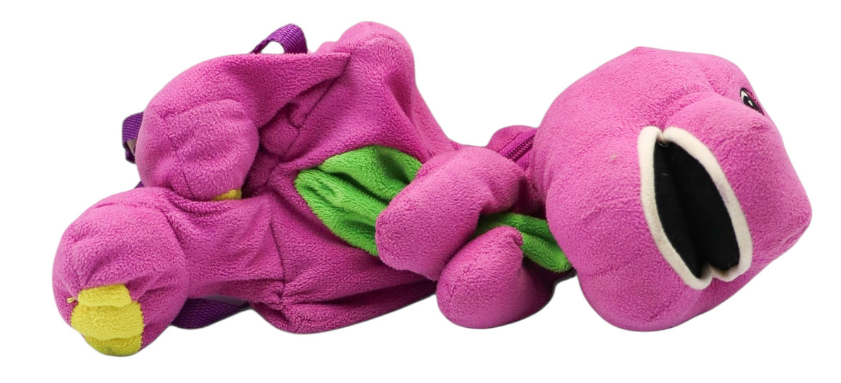 1992 Lyons Group Barney the Dinosaur Plush Character Doll Backpack Bag
